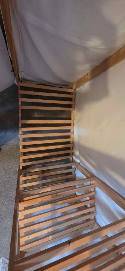 Photo of free Wooden slatted wardrobe with cover (Nether Edge S7) #4