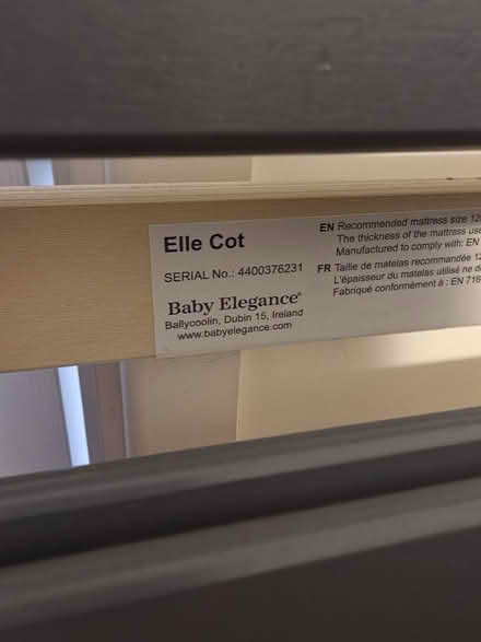 Photo of free Grey baby elle cot and mattress (Goffs Oak EN7) #2