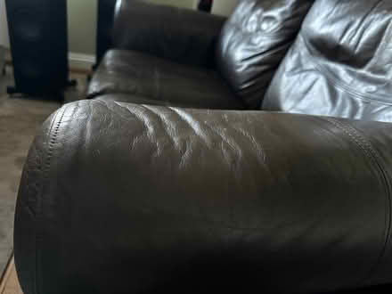 Photo of free Brown leather 2 seater sofa (Penrith CA11) #2