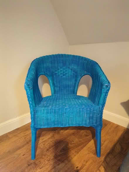 Photo of free Teal wicker chair (Prenton CH43) #2