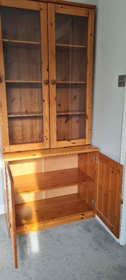 Photo of free Pine glass door cabinet (Burnham SL1) #4