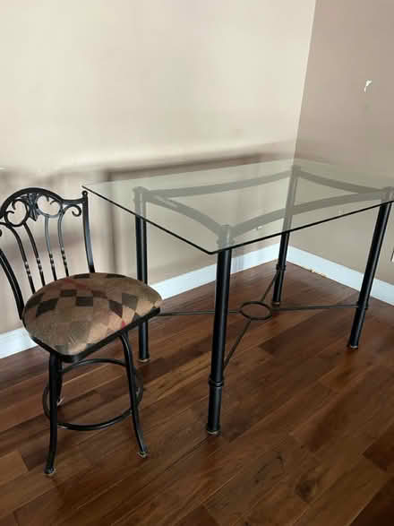 Photo of free Glass table with 4 chairs (Bascom & Hamilton) #1