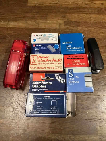 Photo of free Two staplers and assorted staples (Weston Park BA1) #1