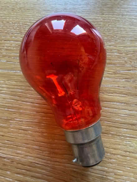Photo of free 60W Red Standard Bayonet Light Bulb (Ness CH64) #1