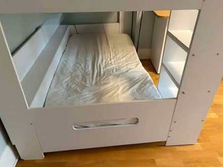 Photo of free White Single Bunk Bed Frame & 2 Mattresses – Fair Condition (Forest Hill SE23) #3