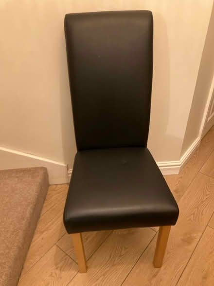 Photo of free Black leather-look chair (Hitchin SG4 7SN) #1