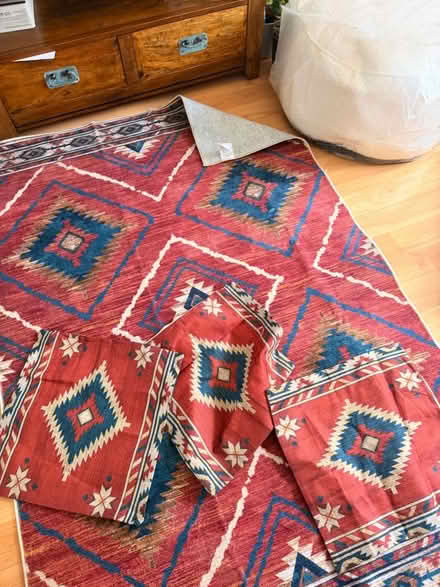 Photo of free Aztec rug and pillow cases (Elm Park RM12) #1
