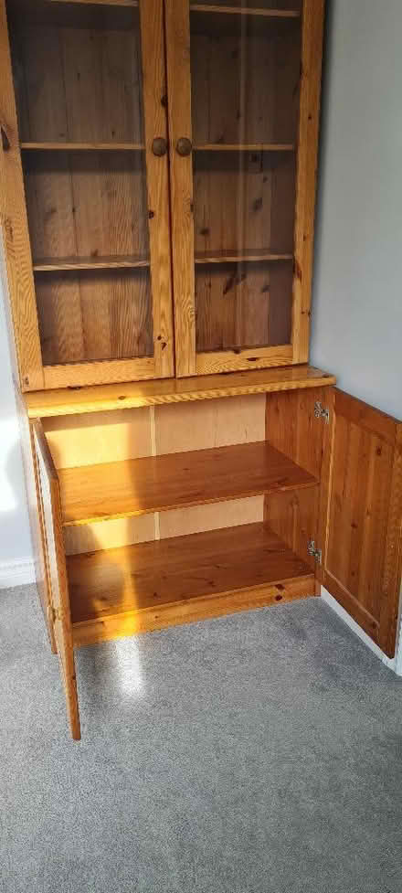 Photo of free Pine glass door cabinet (Burnham SL1) #3