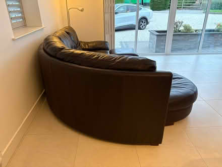 Photo of free Brown leather corner sofa (Croft WA3) #3
