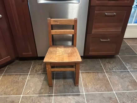 Photo of free Sturdy wood child chair (West Groton) #1