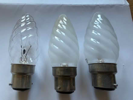 Photo of free 3 x 25W Standard Bayonet BC22d Candle style Light Bulbs (Ness CH64) #1