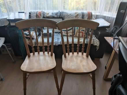 Photo of free Two solid pine chaurs (Cheadle SK8) #2