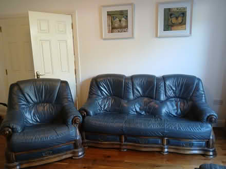 Photo of free Leather sofa &chair (Gorey) #1