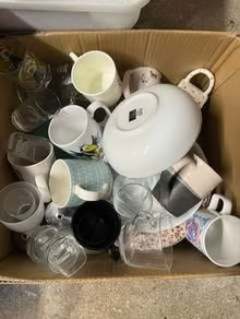 Photo of free Box of crockery, mugs and glasses (Wildmoor Heath GU47) #1