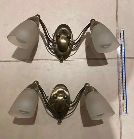 Photo of free Pair of 240V wall light fittings (Hart GU51) #1