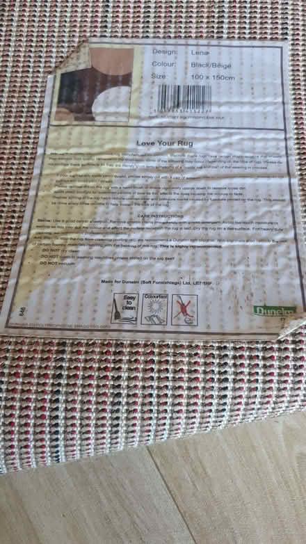 Photo of free Black / beige rug (Galmington TA1) #2