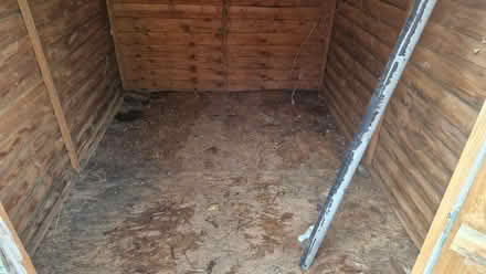 Photo of free 6x8 wooden shed with base. Repair to 1 side of oof (Three Fields Farm HP3) #3
