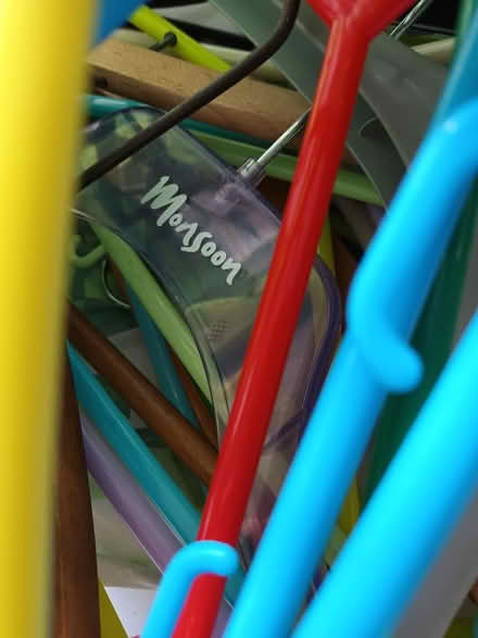 Photo of free wooden and plastic clothes hangers (Melksham) #2