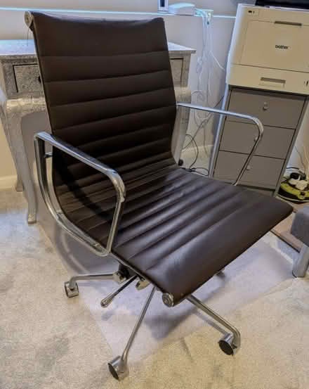 Photo of free Office Chair Metal/Brown Leather (Maidstone ME15) #1