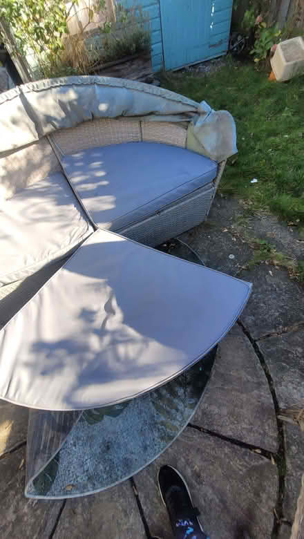 Photo of free Gardens sofa with cushions and stool/ table (Trinity EH5) #2