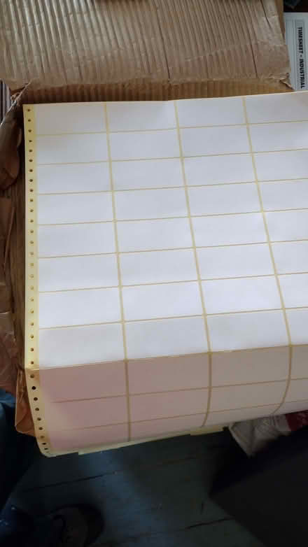 Photo of free STICKY LABELS - 3000 on perforated, continuous sheet (West Marina TN38) #4