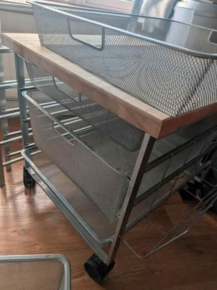 Photo of free Rolling Wood Top Metal Drawer Unit (Maidstone ME15) #1