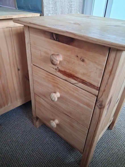 Photo of free Pair of pine bedside tables (Eastham CH62) #1