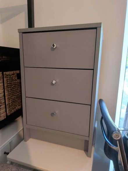 Photo of free Grey Side Table Chest of 3 Drawers (Maidstone ME15) #1