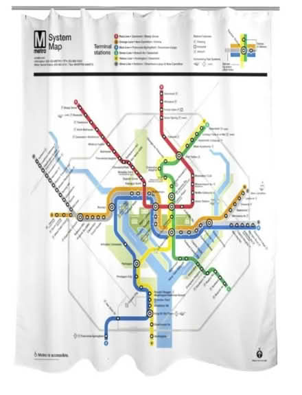 Photo of free Metro map shower curtain (Forest Glen) #1