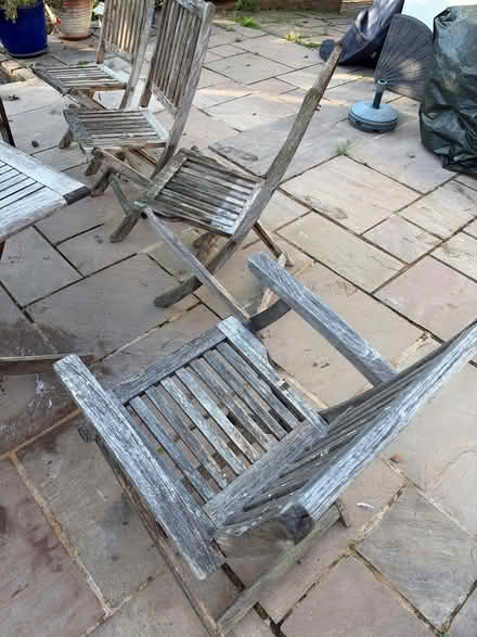 Photo of free Wooden garden table and chairs (Burridge SO31) #2