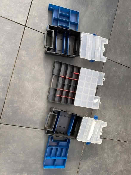 Photo of free Three plastic small parts divided storage boxes (Maldon CM9) #3