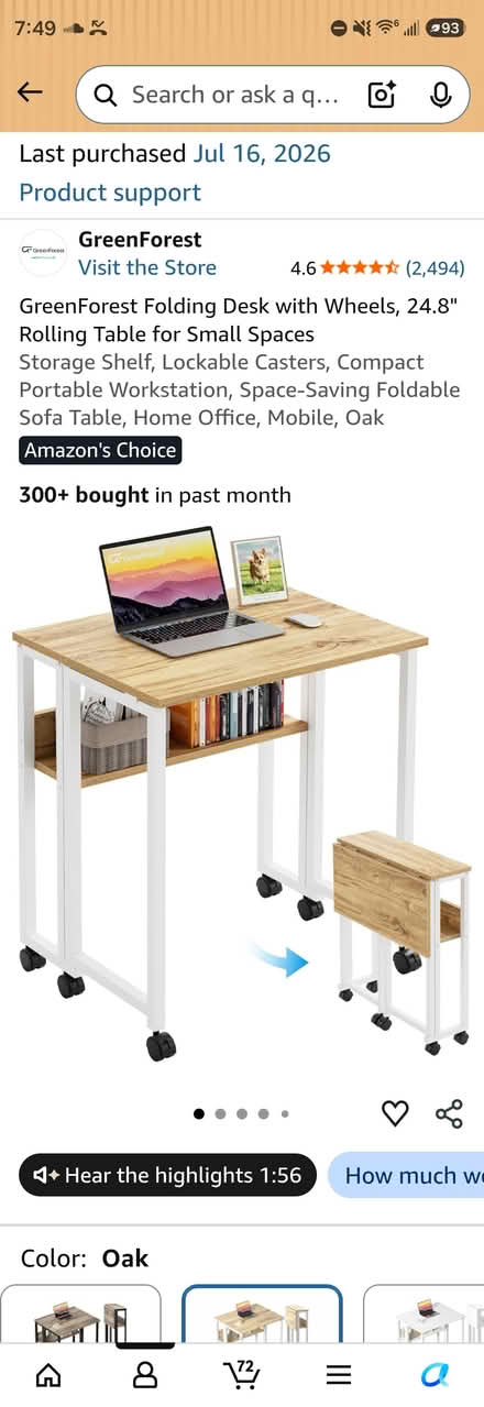 Photo of free Folding desk (Petworth) #1