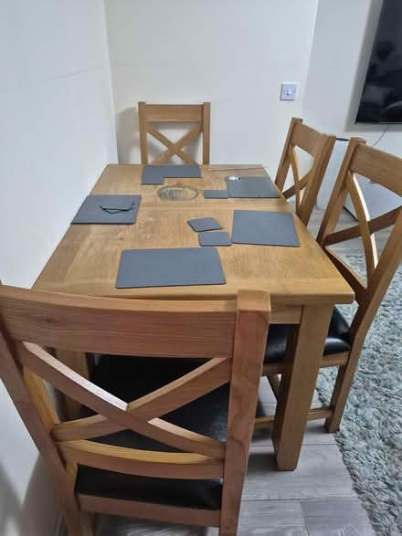 Photo of free Wood dinning table (Upton, Northampton.) #1