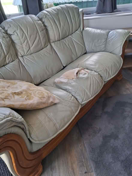 Photo of free 2 leather armchairs & 3 seater settee (Flintshire SY13) #3