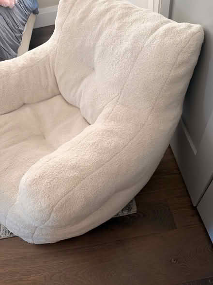 Photo of free White large bean bag armchair (South Boston) #2