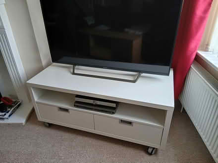 Photo of free Large Gloss White TV Stand (Chippenham SN14) #1