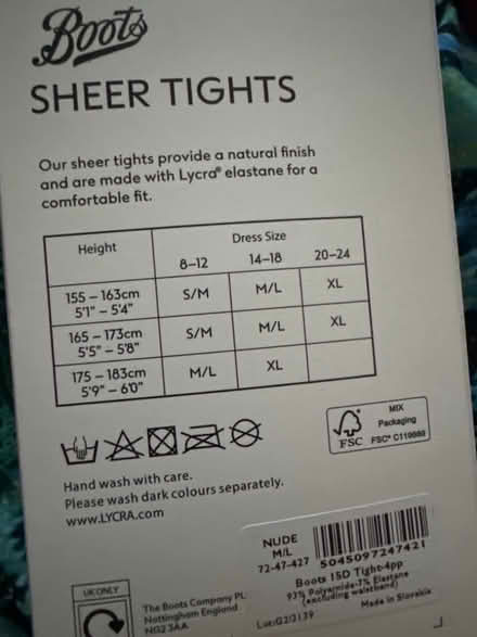 Photo of free Sheer tights 4 pts M-L (Ashford TW15) #2