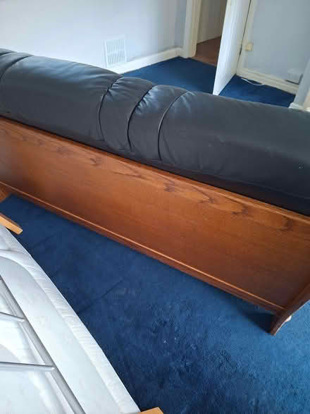 Photo of free Black leather look sofa (Burscough L40) #3