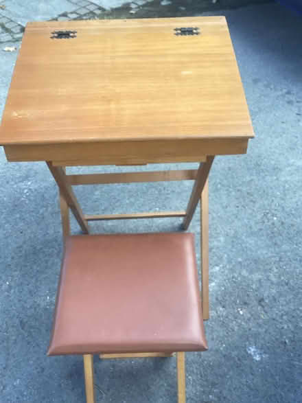 Photo of free Child’s wooden desk and stool (Wickham Bishops CM8) #3