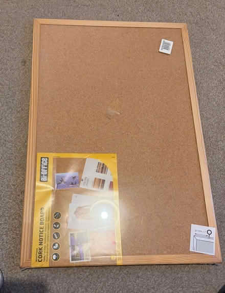 Photo of free New, 2 sided cork notice board (Longbarn WA2) #1