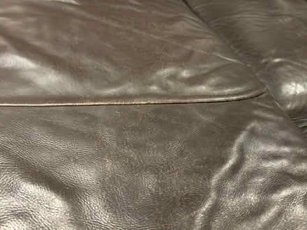 Photo of free Real leather brown L-shaped sofa (Cramond EH4) #2