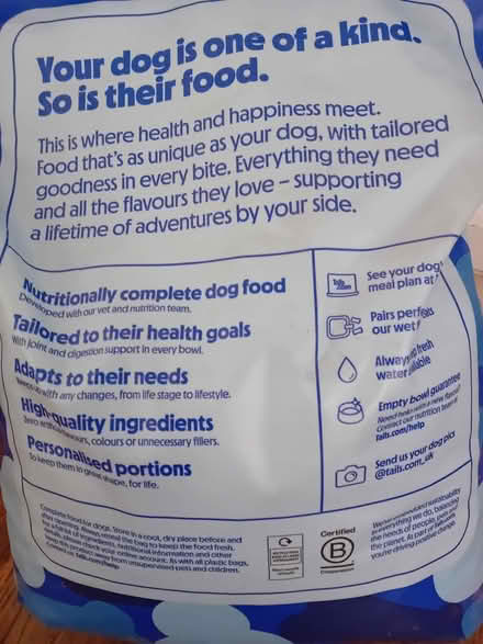 Photo of free Tails.com Dry Dog Food (Lamorbey DA15) #2