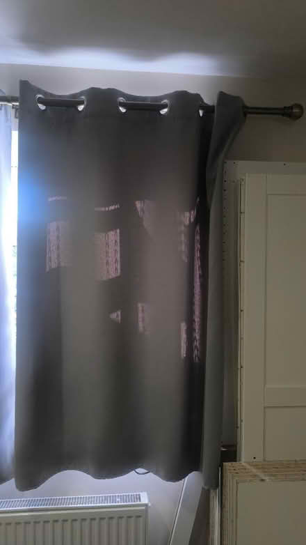 Photo of free Grey curtains with the rod (Surbiton KT6) #2