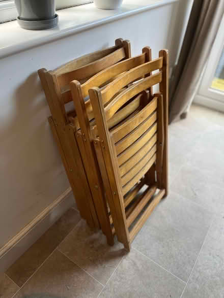 Photo of free Folding wooden chairs x4 (Levenshulme M19) #2