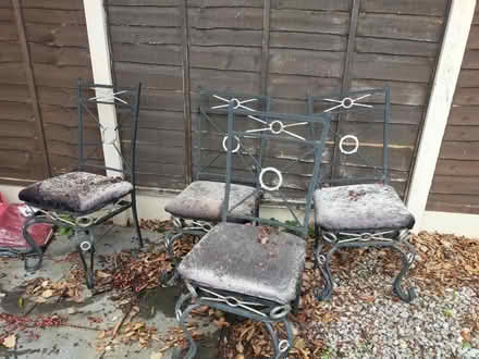Photo of free 4 sturdy garden chairs (DY5 Quarry Bank) #1