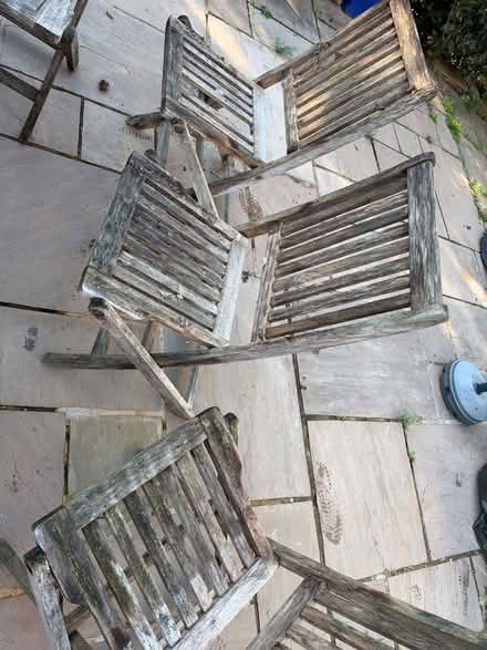 Photo of free Wooden garden table and chairs (Burridge SO31) #3