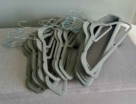 Photo of free Velvet clothes hangers grey x 30 (East Sheen SW14) #1