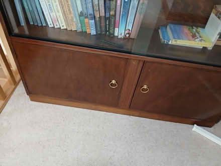 Photo of free Wood shelves with glass doors (Deepcar S36) #2