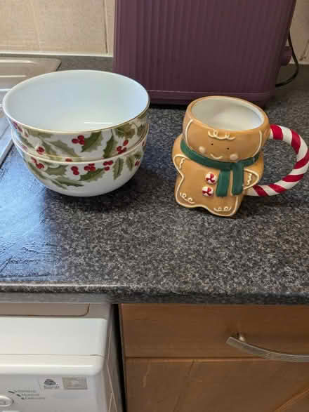 Photo of free Xmas bowls and mug (Lowedges. S8) #1