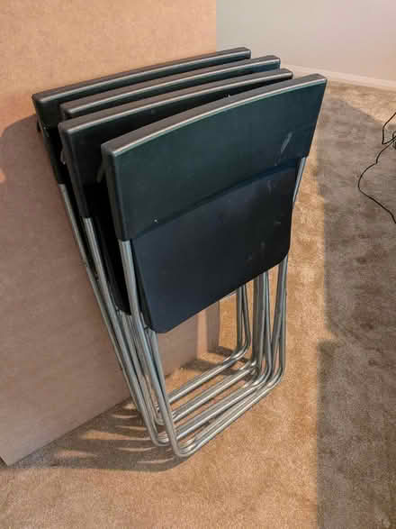 Photo of free 4 black silver folding IKEA chairs (Maidstone ME15) #2